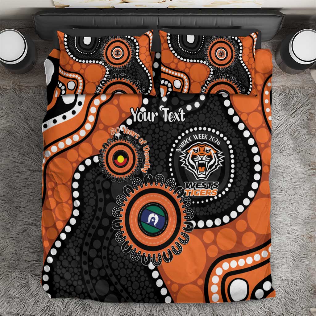 Tigers NAIDOC Week 2026 Personalised Bedding Set 50 Years of Deadly Aboriginal Art