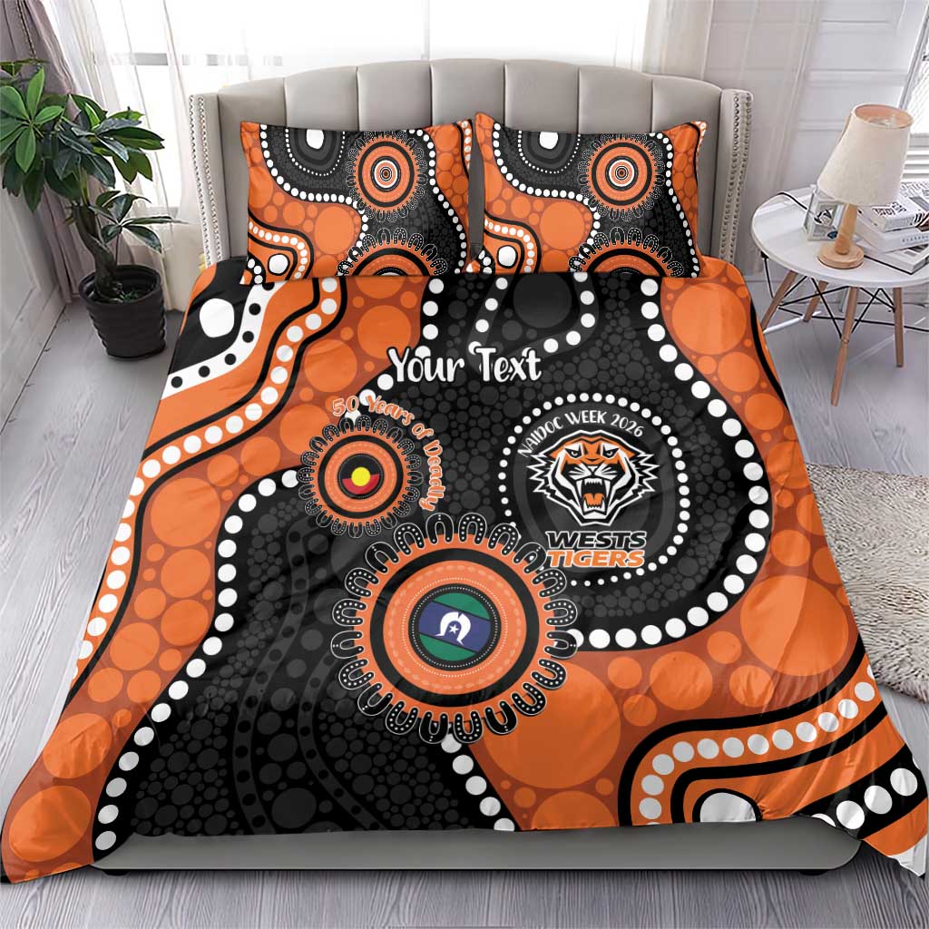 Tigers NAIDOC Week 2026 Personalised Bedding Set 50 Years of Deadly Aboriginal Art