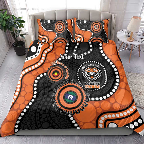 Tigers NAIDOC Week 2026 Personalised Bedding Set 50 Years of Deadly Aboriginal Art