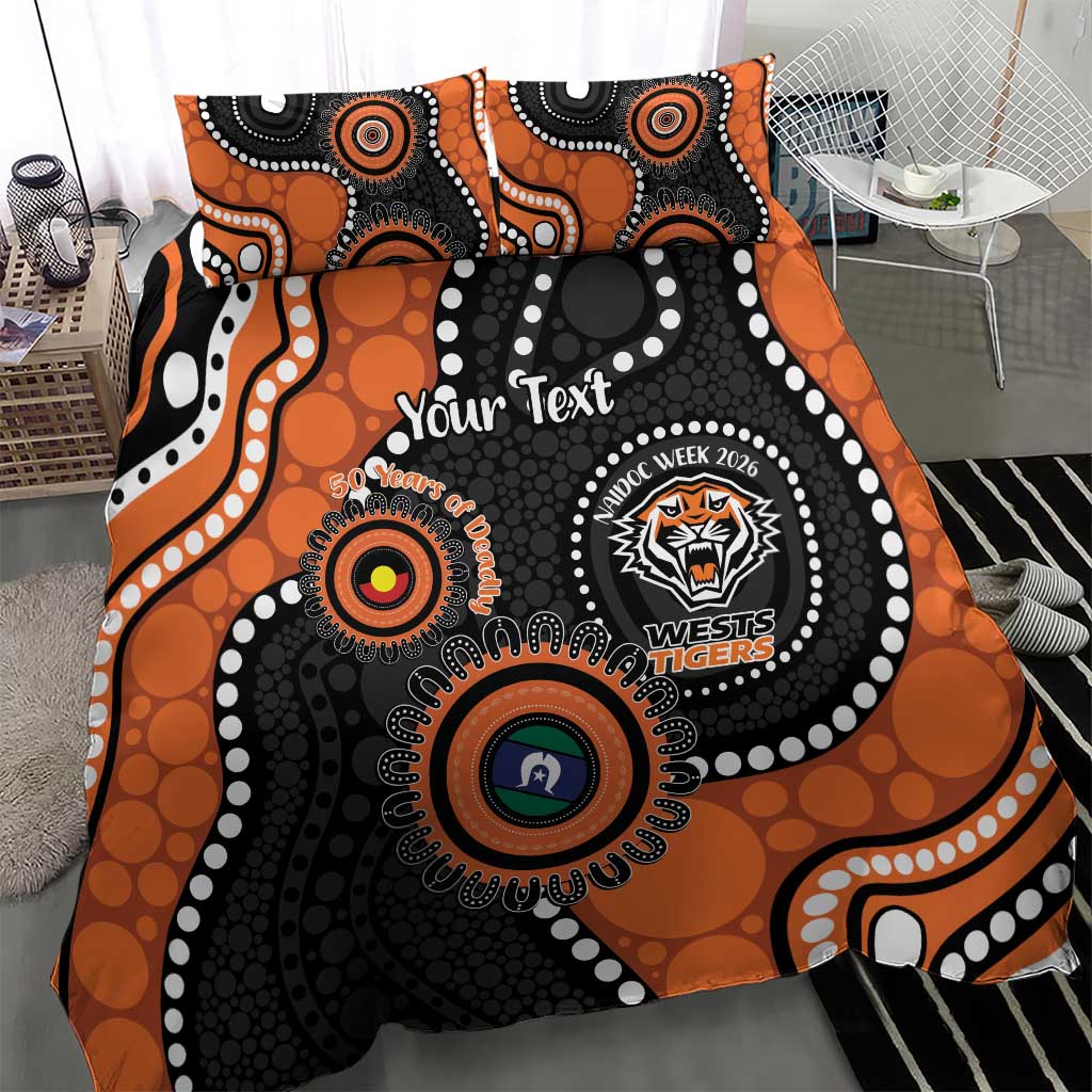 Tigers NAIDOC Week 2026 Personalised Bedding Set 50 Years of Deadly Aboriginal Art