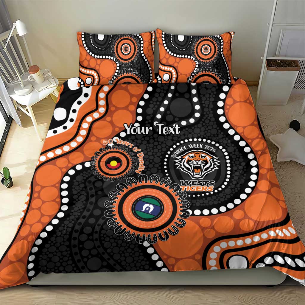 Tigers NAIDOC Week 2026 Personalised Bedding Set 50 Years of Deadly Aboriginal Art
