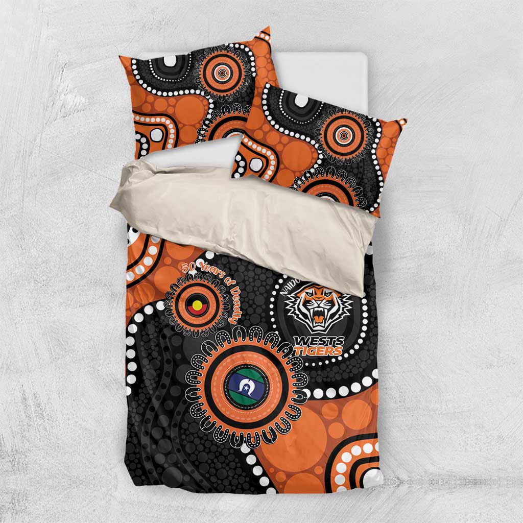 Tigers NAIDOC Week 2026 Personalised Bedding Set 50 Years of Deadly Aboriginal Art