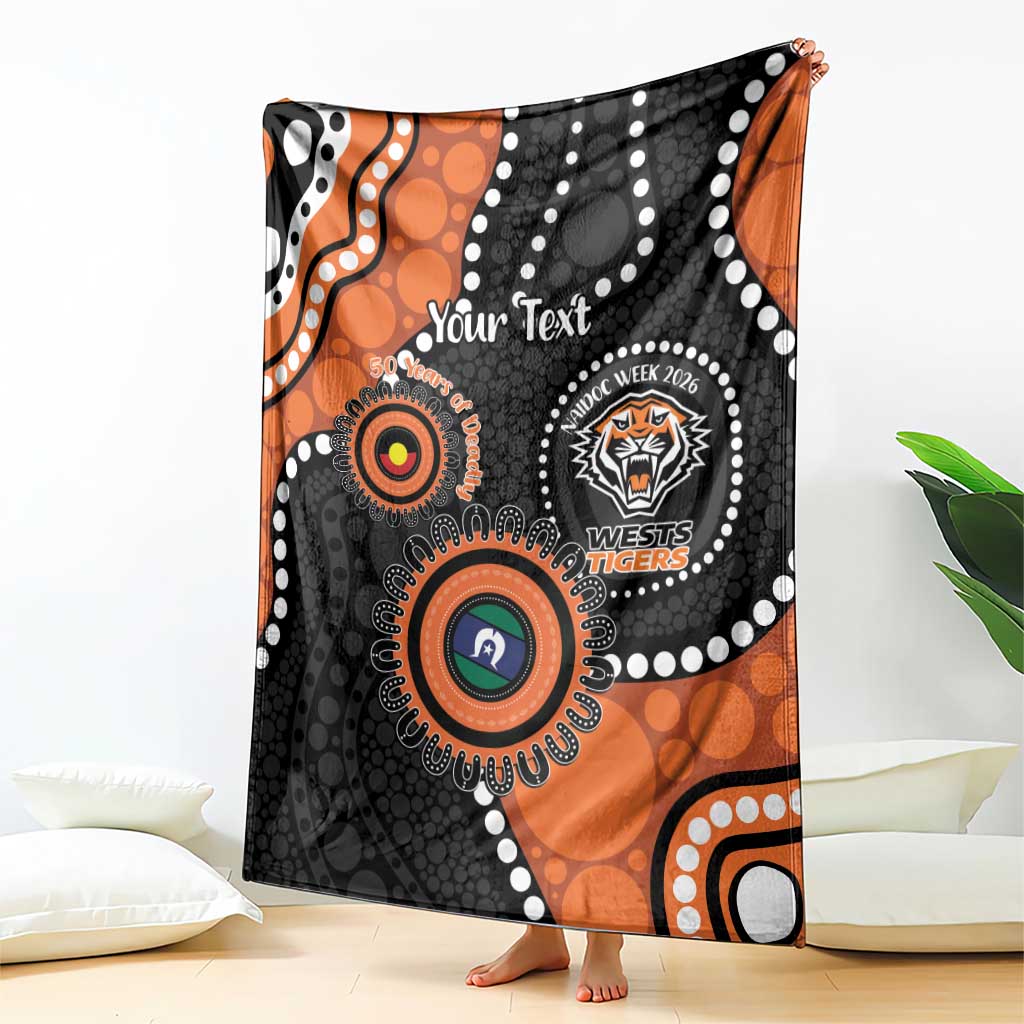 Tigers NAIDOC Week 2026 Personalised Blanket 50 Years of Deadly Aboriginal Art