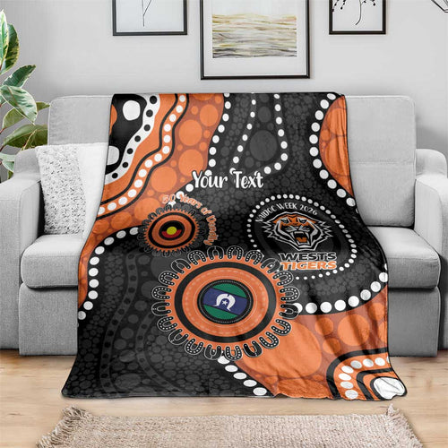 Tigers NAIDOC Week 2026 Personalised Blanket 50 Years of Deadly Aboriginal Art
