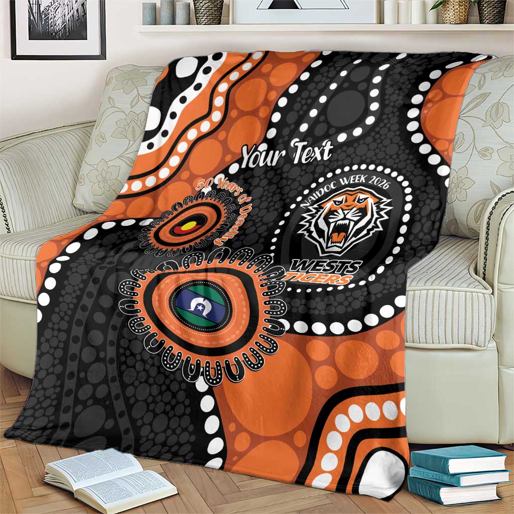 Tigers NAIDOC Week 2026 Personalised Blanket 50 Years of Deadly Aboriginal Art