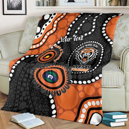 Tigers NAIDOC Week 2026 Personalised Blanket 50 Years of Deadly Aboriginal Art
