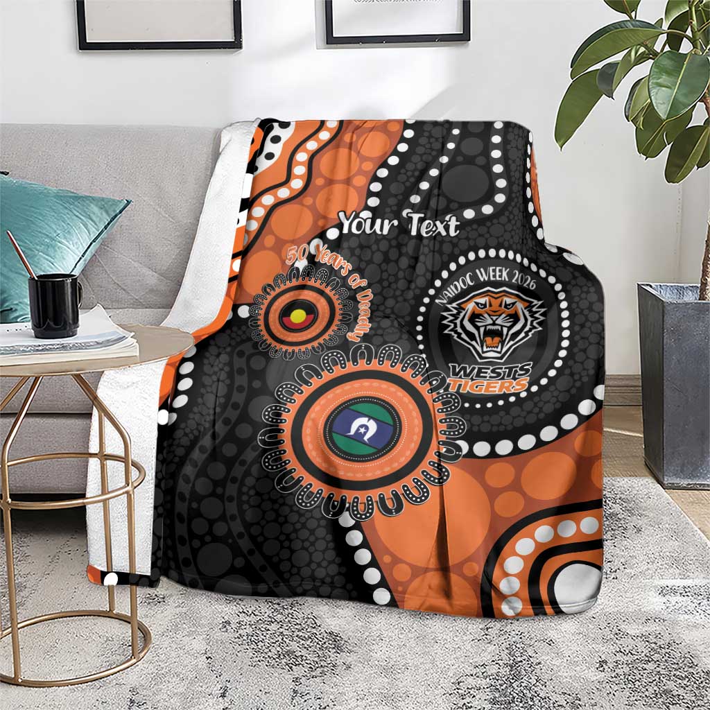 Tigers NAIDOC Week 2026 Personalised Blanket 50 Years of Deadly Aboriginal Art