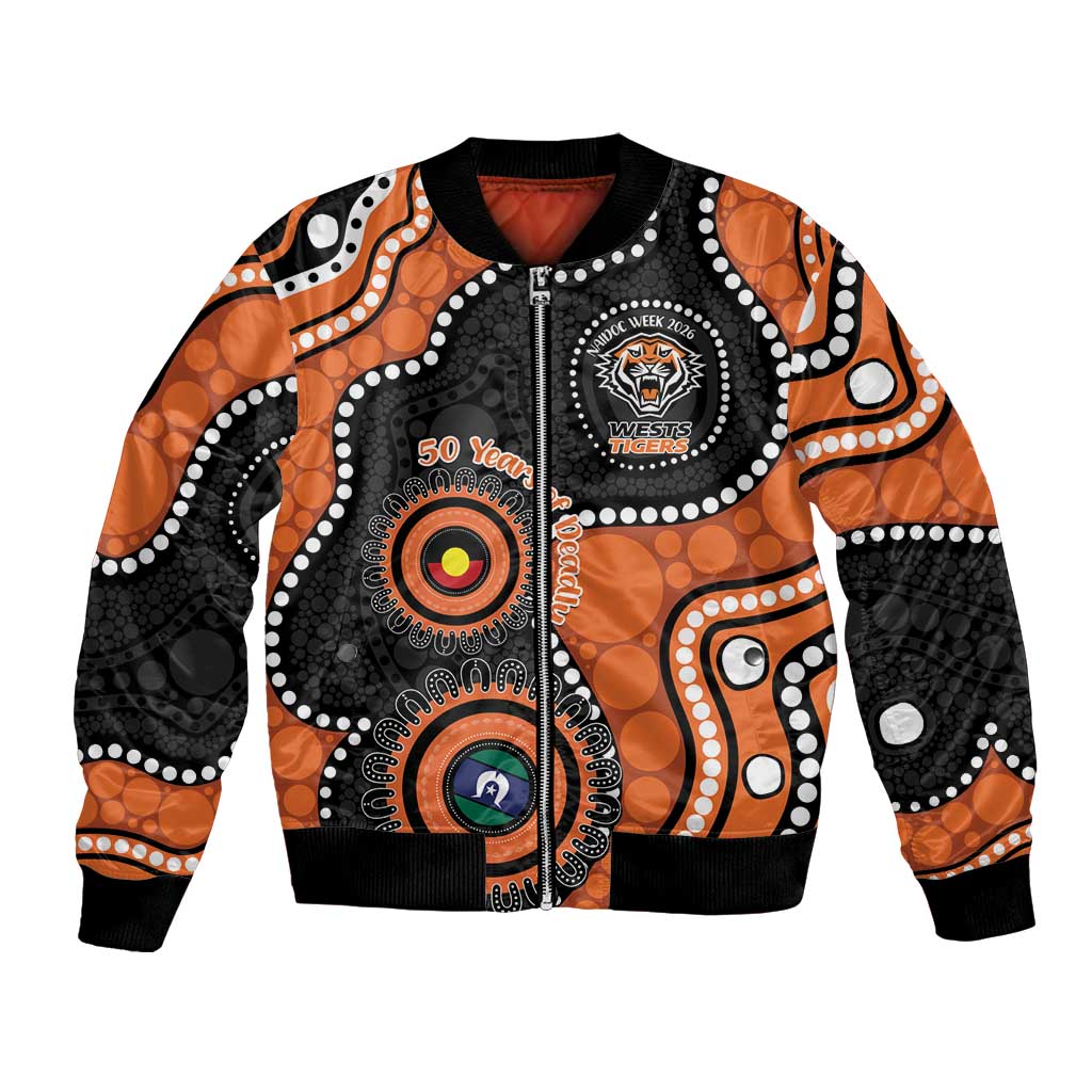Tigers NAIDOC Week 2026 Personalised Bomber Jacket 50 Years of Deadly Aboriginal Art