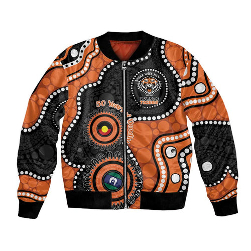Tigers NAIDOC Week 2026 Personalised Bomber Jacket 50 Years of Deadly Aboriginal Art