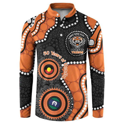 Tigers NAIDOC Week 2026 Personalised Button Sweatshirt 50 Years of Deadly Aboriginal Art