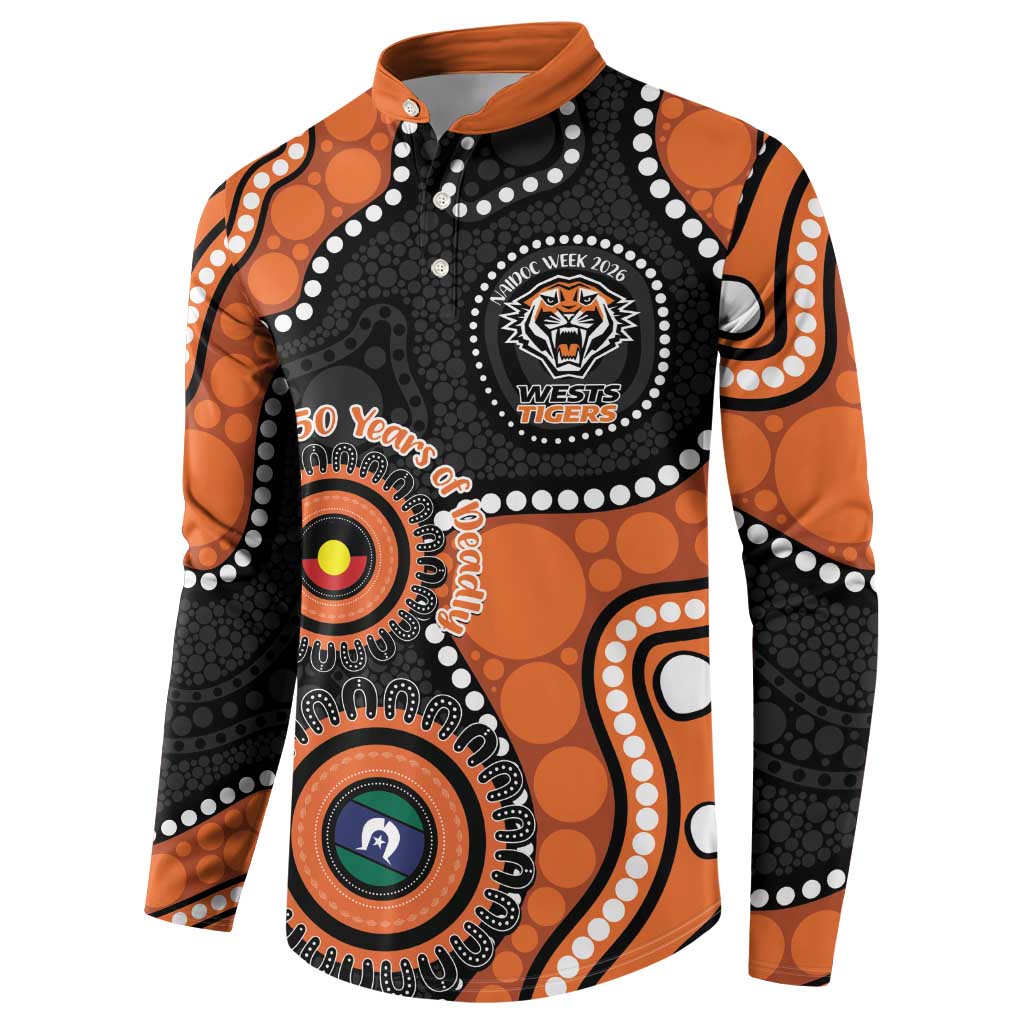 Tigers NAIDOC Week 2026 Personalised Button Sweatshirt 50 Years of Deadly Aboriginal Art