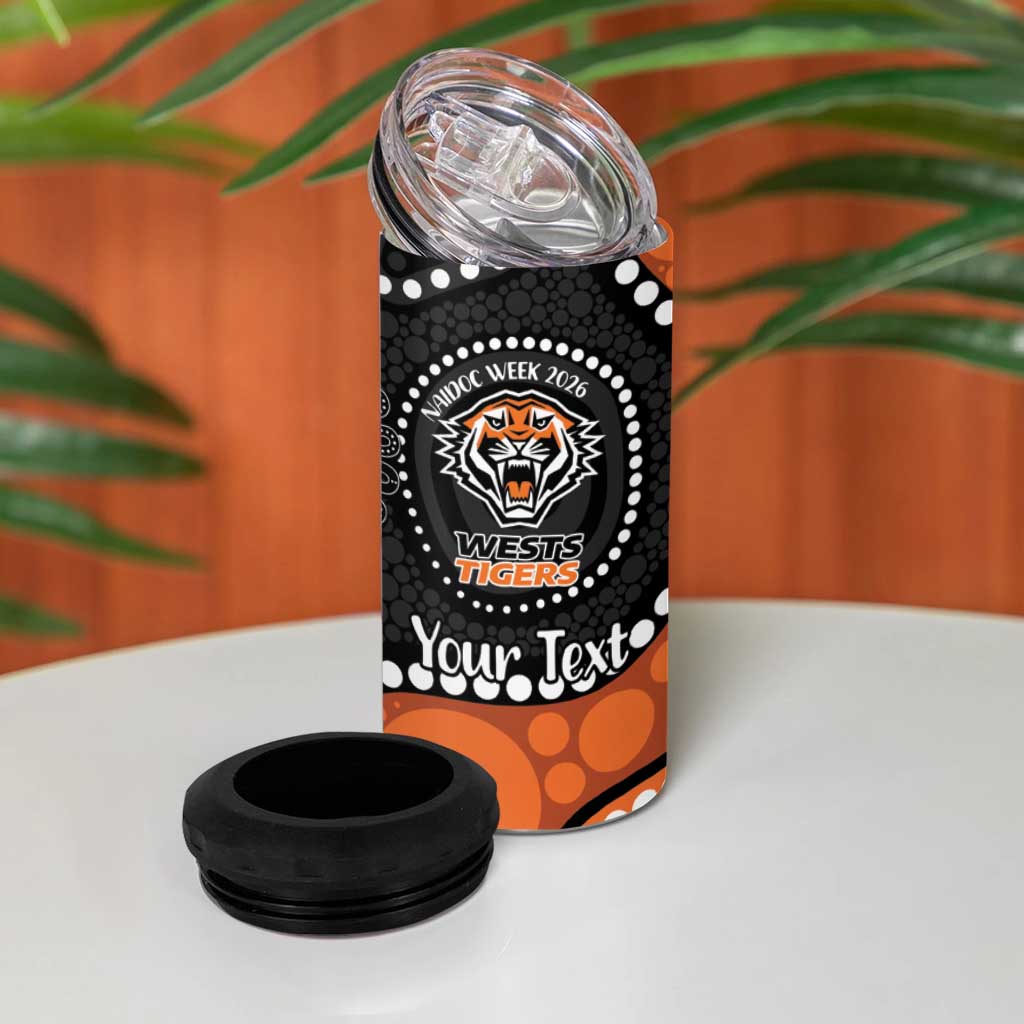 Tigers NAIDOC Week 2026 Personalised 4 in 1 Can Cooler Tumbler 50 Years of Deadly Aboriginal Art