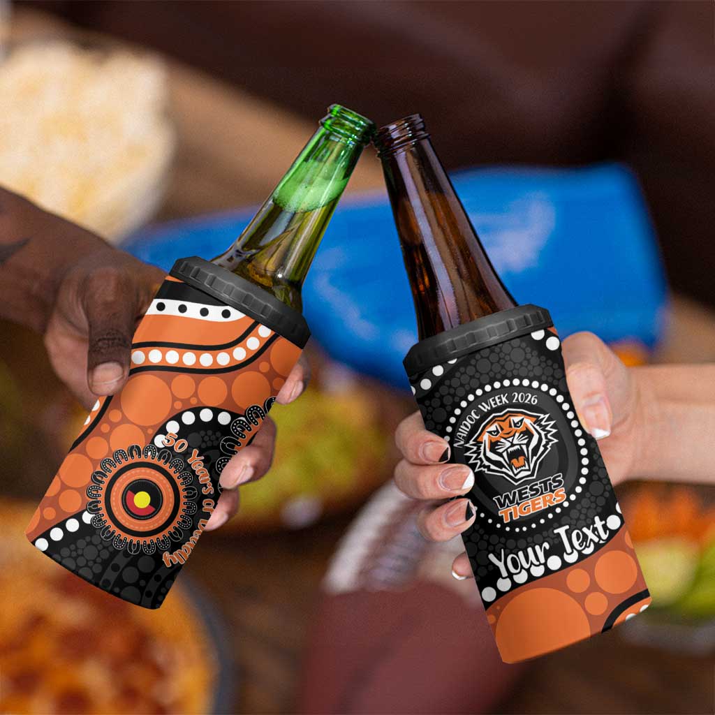 Tigers NAIDOC Week 2026 Personalised 4 in 1 Can Cooler Tumbler 50 Years of Deadly Aboriginal Art