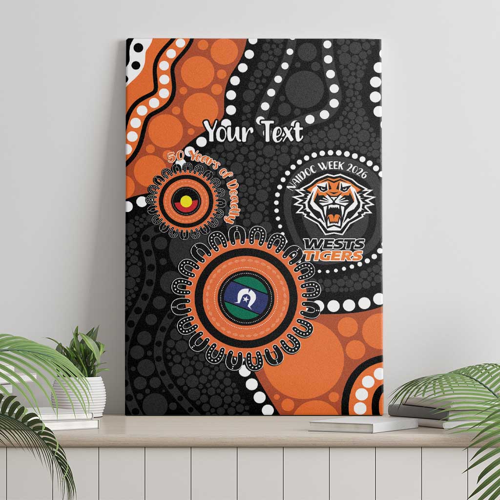 Tigers NAIDOC Week 2026 Personalised Canvas Wall Art 50 Years of Deadly Aboriginal Art