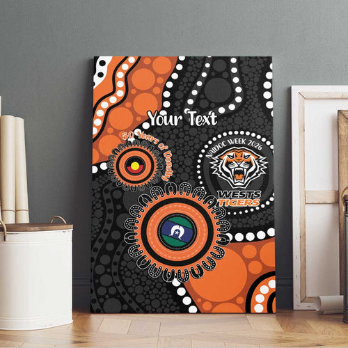 Tigers NAIDOC Week 2026 Personalised Canvas Wall Art 50 Years of Deadly Aboriginal Art