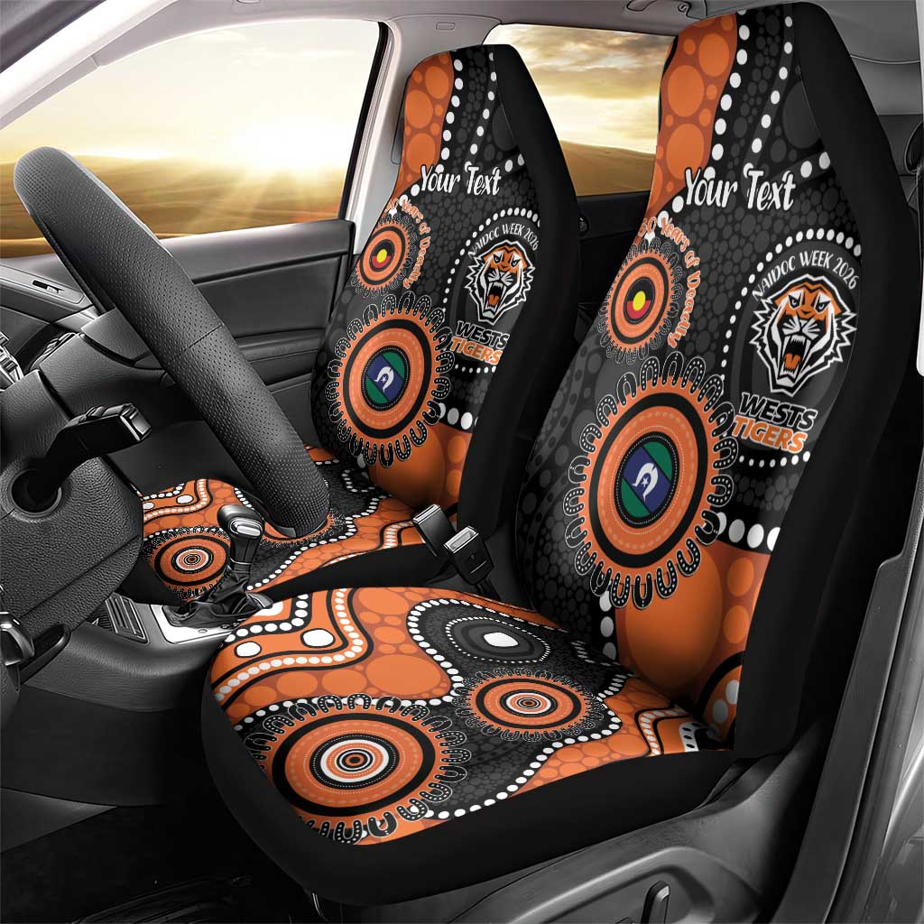 Tigers NAIDOC Week 2026 Personalised Car Seat Cover 50 Years of Deadly Aboriginal Art
