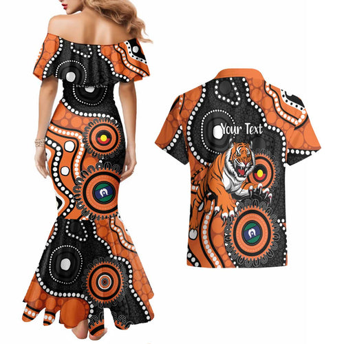 Tigers NAIDOC Week 2026 Personalised Couples Matching Mermaid Dress and Hawaiian Shirt 50 Years of Deadly Aboriginal Art