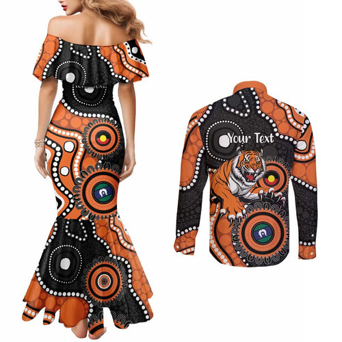 Tigers NAIDOC Week 2026 Personalised Couples Matching Mermaid Dress and Long Sleeve Button Shirt 50 Years of Deadly Aboriginal Art