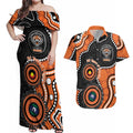 Tigers NAIDOC Week 2026 Personalised Couples Matching Off Shoulder Maxi Dress and Hawaiian Shirt 50 Years of Deadly Aboriginal Art