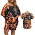 Tigers NAIDOC Week 2026 Personalised Couples Matching Off Shoulder Short Dress and Hawaiian Shirt 50 Years of Deadly Aboriginal Art