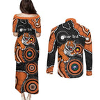 Tigers NAIDOC Week 2026 Personalised Couples Matching Puletasi and Long Sleeve Button Shirt 50 Years of Deadly Aboriginal Art