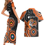 Tigers NAIDOC Week 2026 Personalised Couples Matching Short Sleeve Bodycon Dress and Hawaiian Shirt 50 Years of Deadly Aboriginal Art