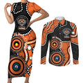 Tigers NAIDOC Week 2026 Personalised Couples Matching Short Sleeve Bodycon Dress and Long Sleeve Button Shirt 50 Years of Deadly Aboriginal Art