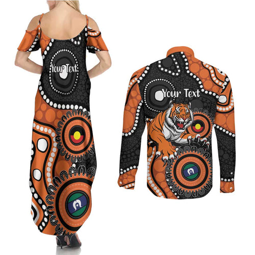 Tigers NAIDOC Week 2026 Personalised Couples Matching Summer Maxi Dress and Long Sleeve Button Shirt 50 Years of Deadly Aboriginal Art