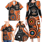 Tigers NAIDOC Week 2026 Personalised Family Matching Long Sleeve Bodycon Dress and Hawaiian Shirt 50 Years of Deadly Aboriginal Art