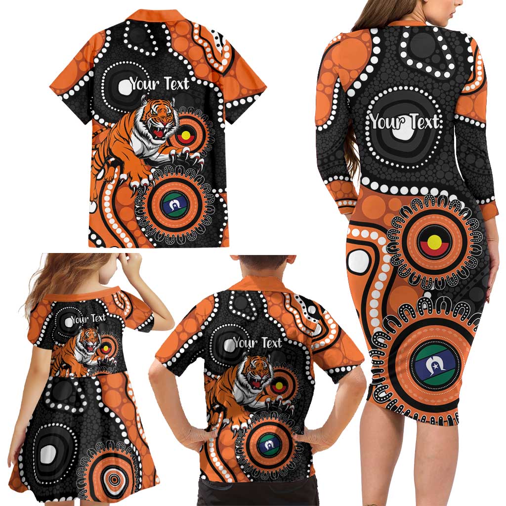 Tigers NAIDOC Week 2026 Personalised Family Matching Long Sleeve Bodycon Dress and Hawaiian Shirt 50 Years of Deadly Aboriginal Art