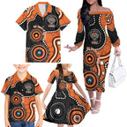 Tigers NAIDOC Week 2026 Personalised Family Matching Off The Shoulder Long Sleeve Dress and Hawaiian Shirt 50 Years of Deadly Aboriginal Art