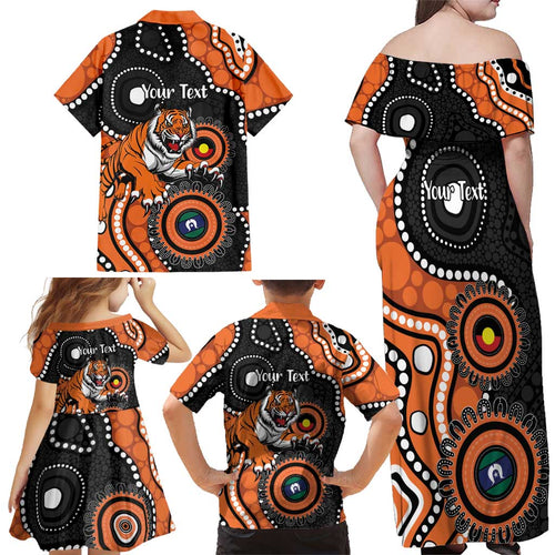 Tigers NAIDOC Week 2026 Personalised Family Matching Off Shoulder Maxi Dress and Hawaiian Shirt 50 Years of Deadly Aboriginal Art