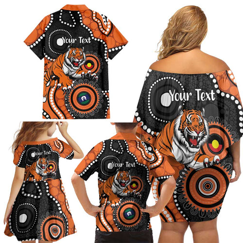 Tigers NAIDOC Week 2026 Personalised Family Matching Off Shoulder Short Dress and Hawaiian Shirt 50 Years of Deadly Aboriginal Art