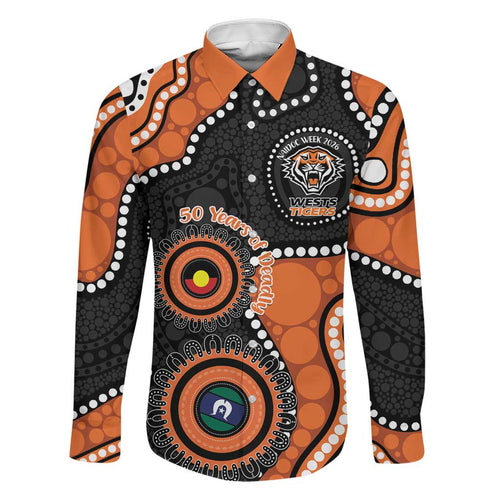 Tigers NAIDOC Week 2026 Personalised Family Matching Off Shoulder Short Dress and Hawaiian Shirt 50 Years of Deadly Aboriginal Art