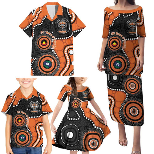 Tigers NAIDOC Week 2026 Personalised Family Matching Puletasi and Hawaiian Shirt 50 Years of Deadly Aboriginal Art