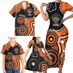 Tigers NAIDOC Week 2026 Personalised Family Matching Short Sleeve Bodycon Dress and Hawaiian Shirt 50 Years of Deadly Aboriginal Art