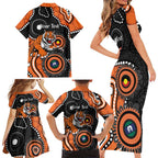 Tigers NAIDOC Week 2026 Personalised Family Matching Short Sleeve Bodycon Dress and Hawaiian Shirt 50 Years of Deadly Aboriginal Art