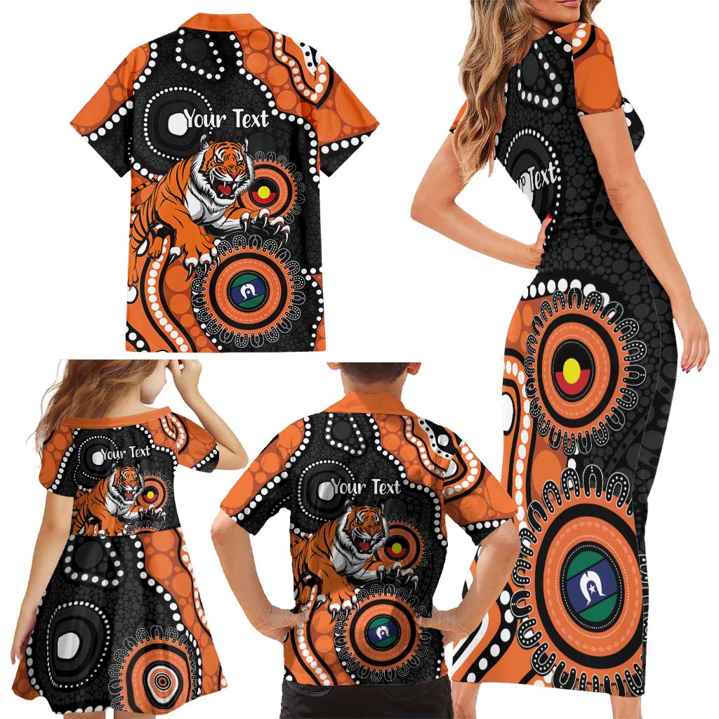 Tigers NAIDOC Week 2026 Personalised Family Matching Short Sleeve Bodycon Dress and Hawaiian Shirt 50 Years of Deadly Aboriginal Art