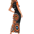 Tigers NAIDOC Week 2026 Personalised Family Matching Short Sleeve Bodycon Dress and Hawaiian Shirt 50 Years of Deadly Aboriginal Art