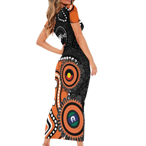 Tigers NAIDOC Week 2026 Personalised Family Matching Short Sleeve Bodycon Dress and Hawaiian Shirt 50 Years of Deadly Aboriginal Art
