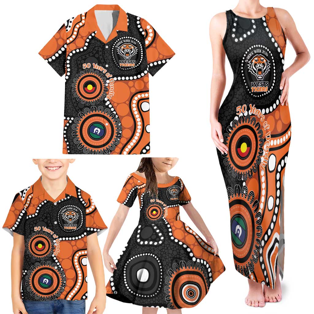Tigers NAIDOC Week 2026 Personalised Family Matching Tank Maxi Dress and Hawaiian Shirt 50 Years of Deadly Aboriginal Art