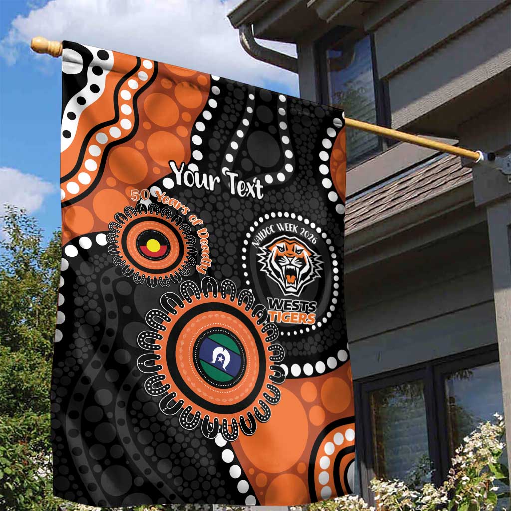 Tigers NAIDOC Week 2026 Personalised Garden Flag 50 Years of Deadly Aboriginal Art
