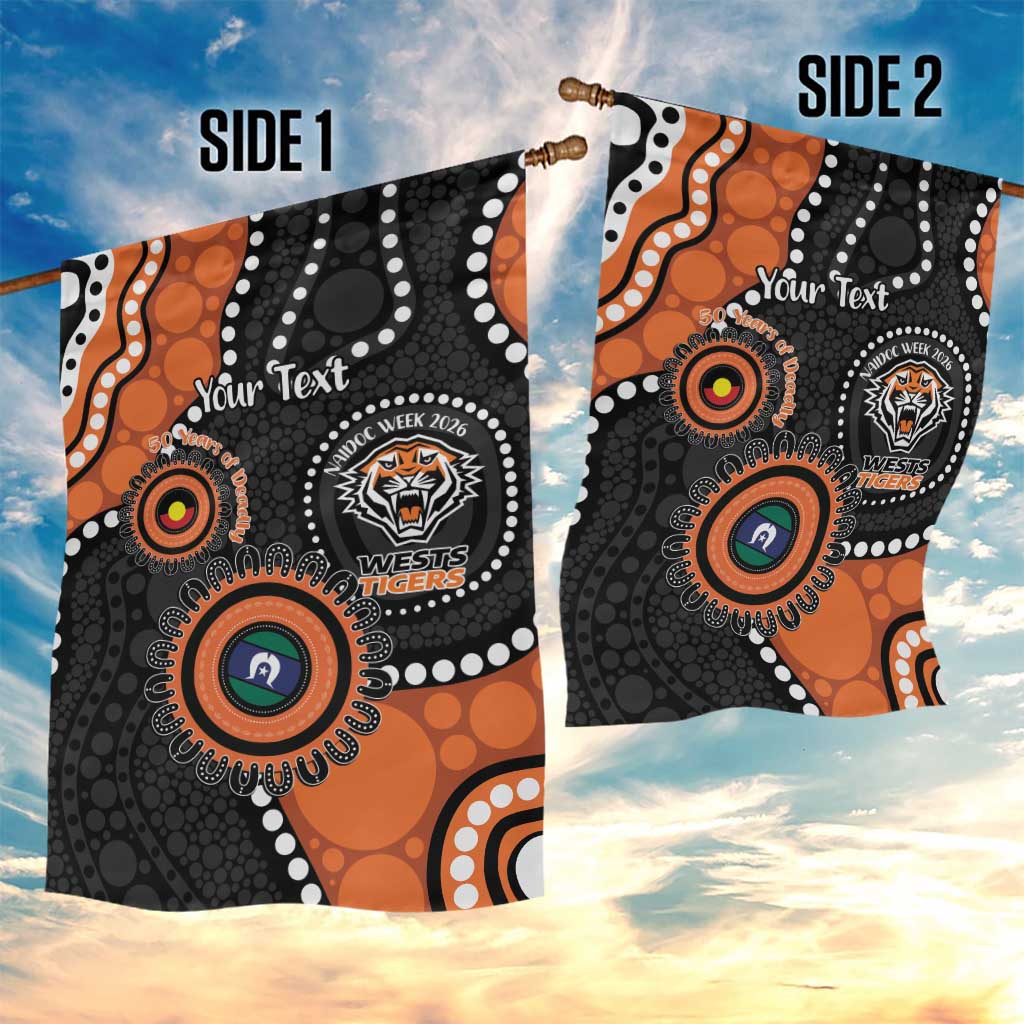 Tigers NAIDOC Week 2026 Personalised Garden Flag 50 Years of Deadly Aboriginal Art