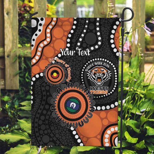 Tigers NAIDOC Week 2026 Personalised Garden Flag 50 Years of Deadly Aboriginal Art