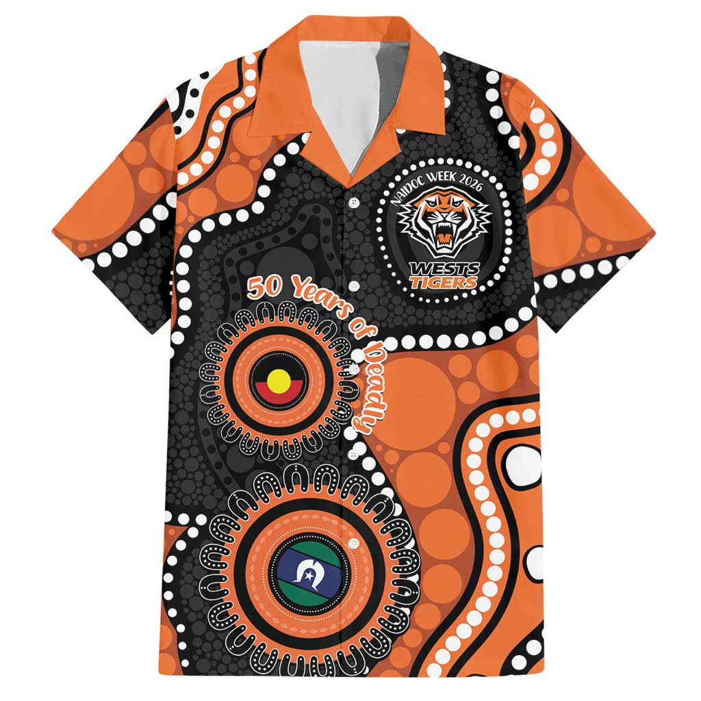 Tigers NAIDOC Week 2026 Personalised Hawaiian Shirt 50 Years of Deadly Aboriginal Art
