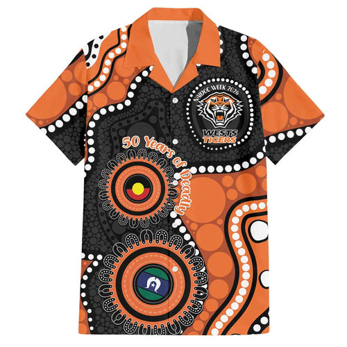Tigers NAIDOC Week 2026 Personalised Hawaiian Shirt 50 Years of Deadly Aboriginal Art