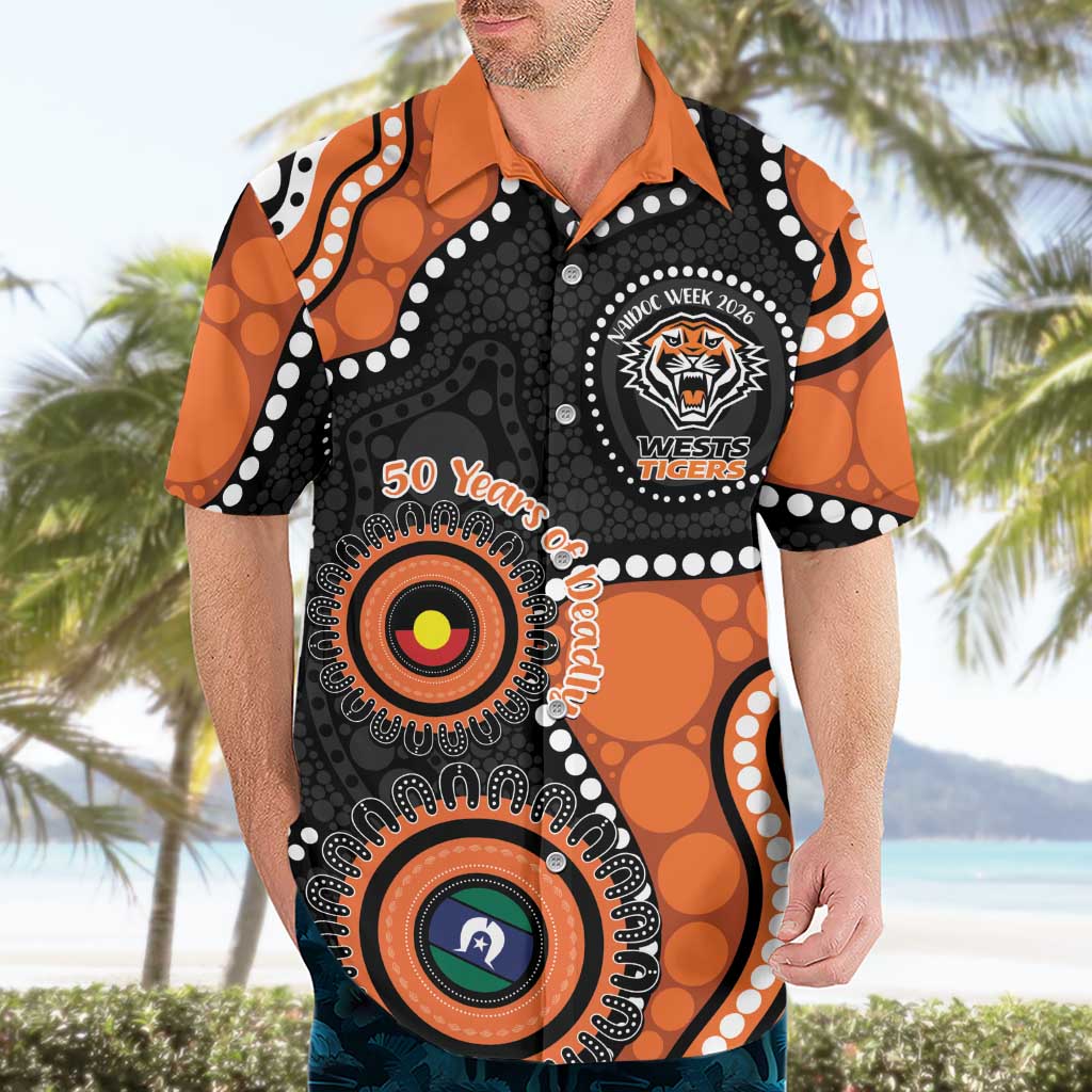 Tigers NAIDOC Week 2026 Personalised Hawaiian Shirt 50 Years of Deadly Aboriginal Art
