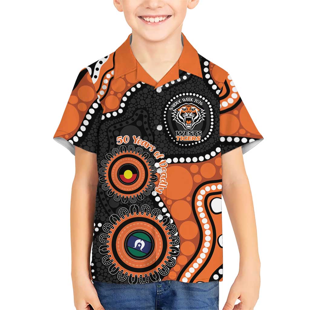 Tigers NAIDOC Week 2026 Personalised Hawaiian Shirt 50 Years of Deadly Aboriginal Art