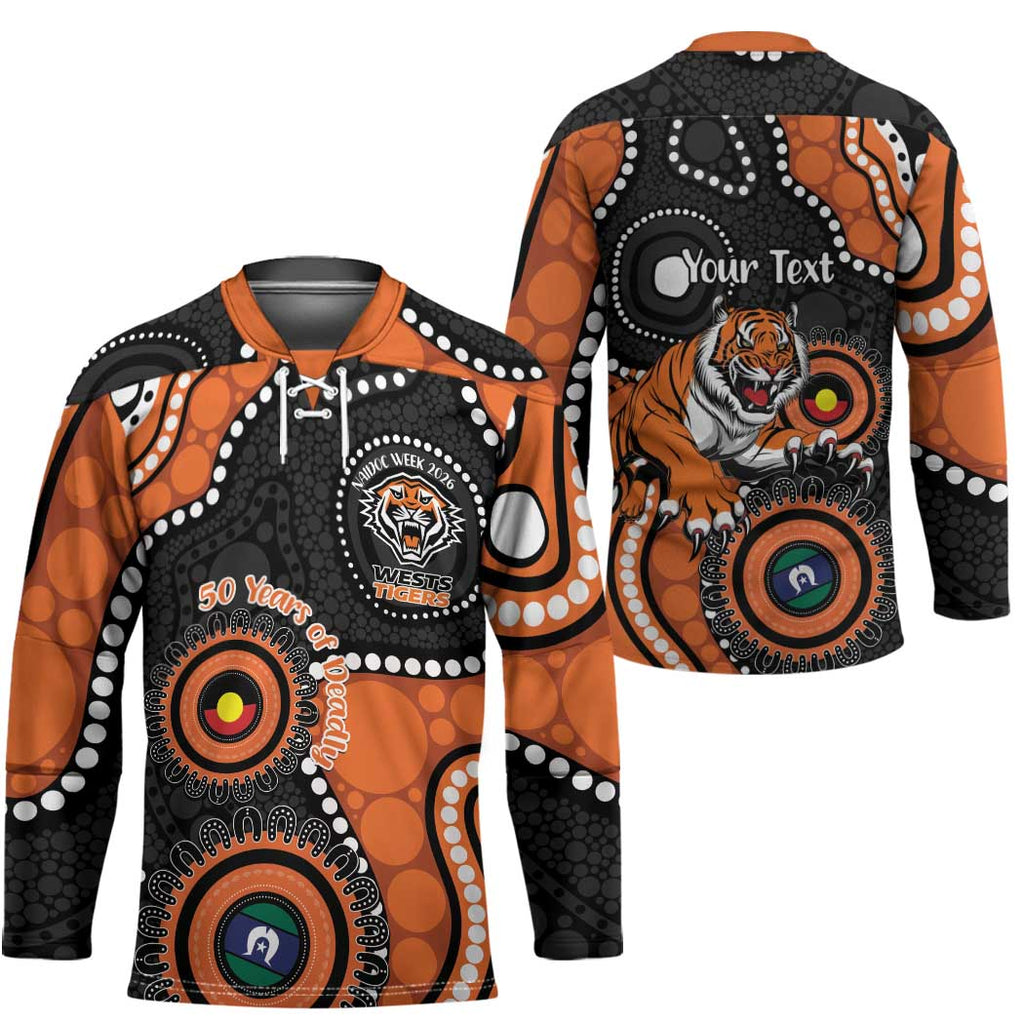 Tigers NAIDOC Week 2026 Personalised Hockey Jersey 50 Years of Deadly Aboriginal Art
