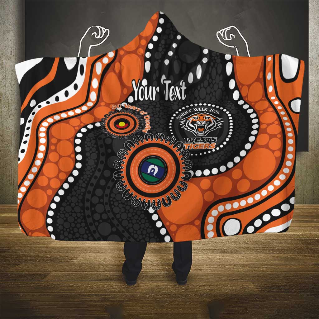 Tigers NAIDOC Week 2026 Personalised Hooded Blanket 50 Years of Deadly Aboriginal Art
